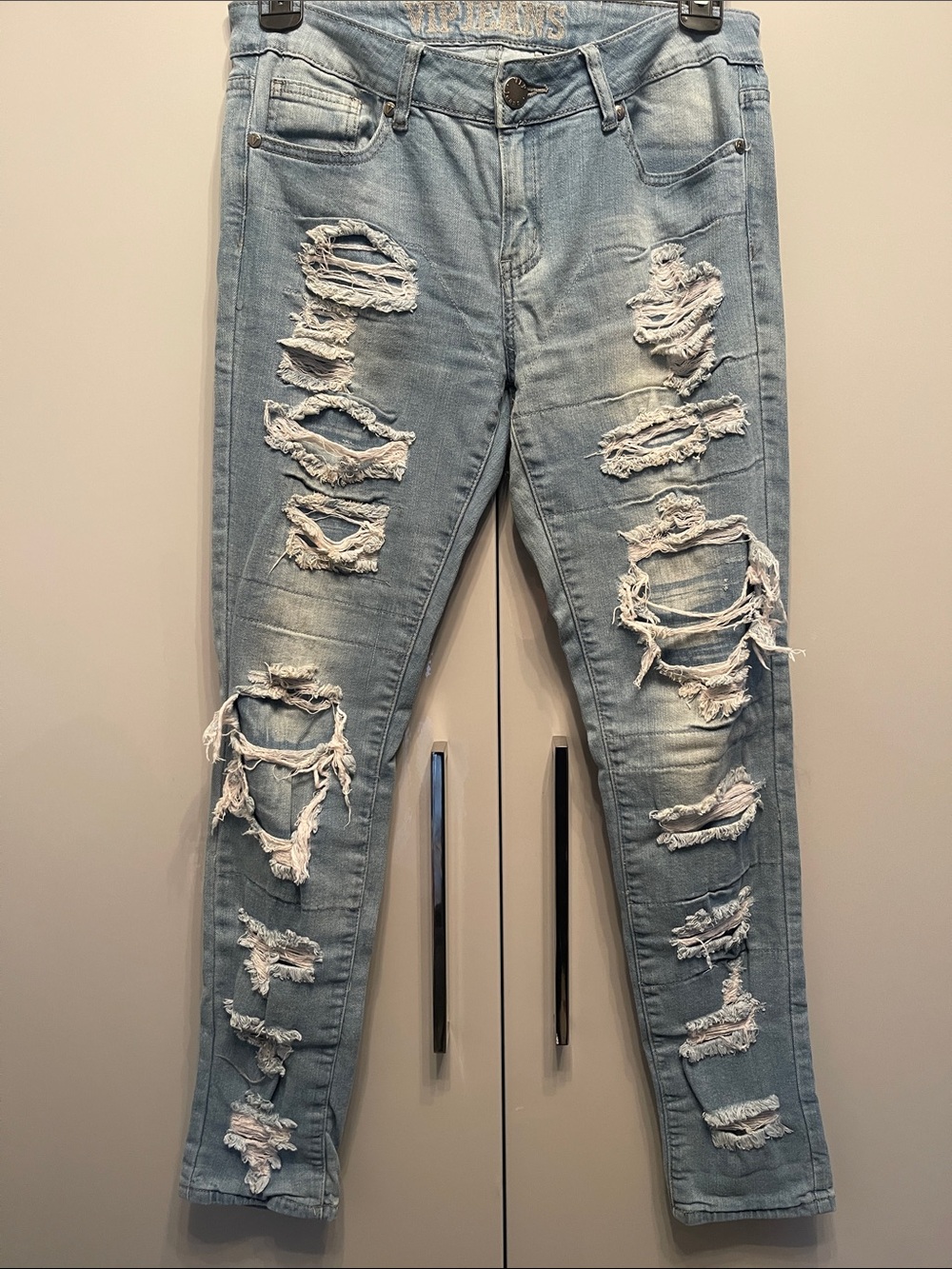VIP Light Blue Ripped Skinny Jeans